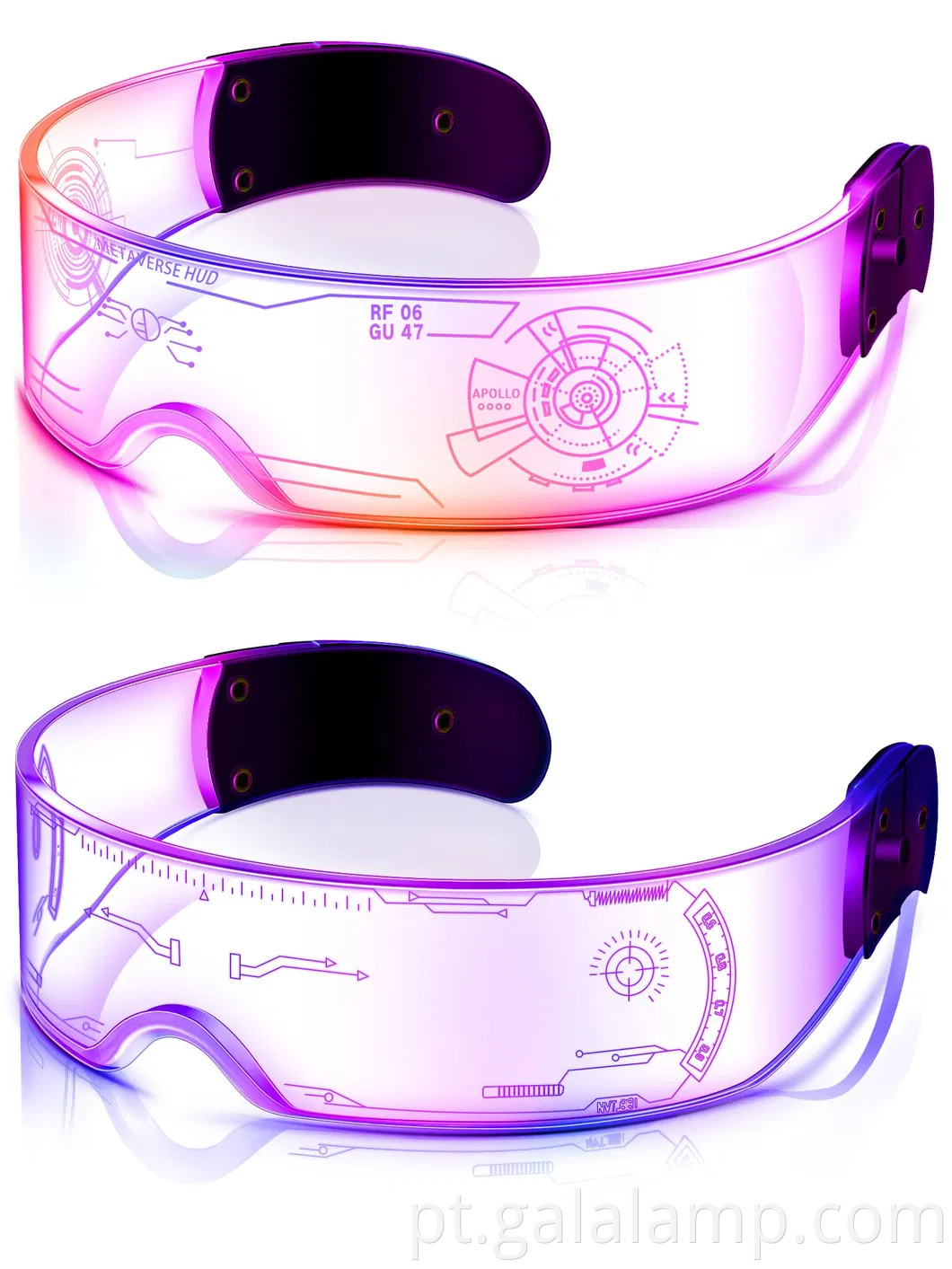 Óculos coloridos de visão noturna led